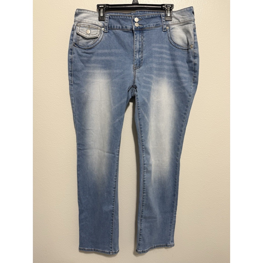 Flamingals Wide Leg Jeans - Women's Stretch Low Waist Baggy Boot Cut Flare - 3XL